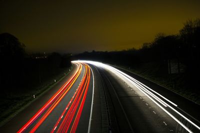 Traffic on road at night