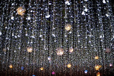 Full frame shot of wet window at night