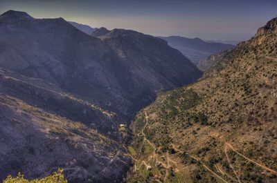 Scenic view of mountains against sky