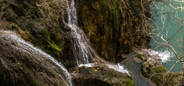 Close-up of waterfall