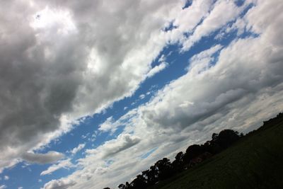 Low angle view of clouds over land
