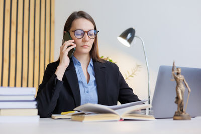 Businesswoman working at office