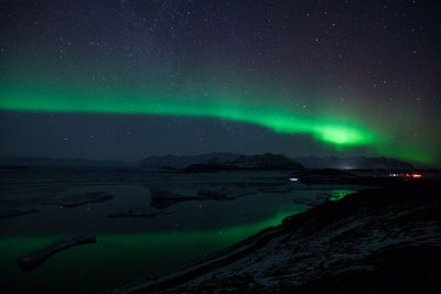 Scenic view of illuminated star field against sky at night