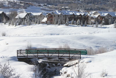 Scenic view of snow covered landscape