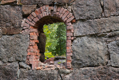 Stone wall of old building