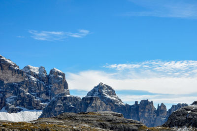 Mountains against sky during winter