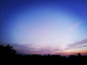 Silhouette trees against sky during sunset