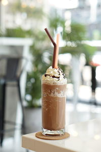 Close-up of coffee on table