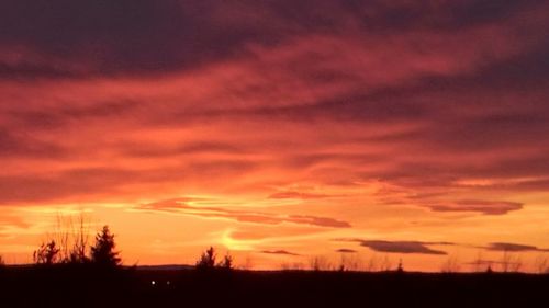 Silhouette of landscape at sunset