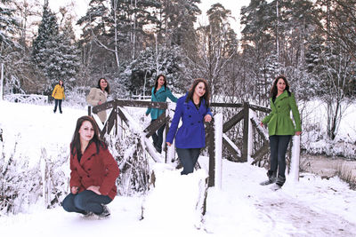 Group of people on snow covered land