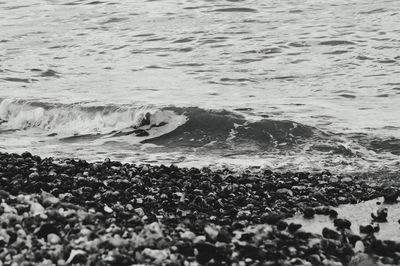 Waves rushing towards shore