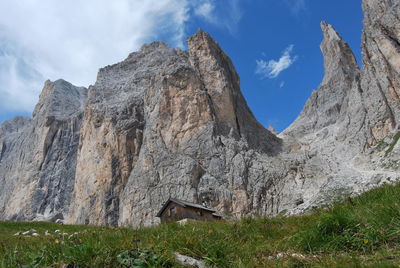 Panoramic view of rocky mountains against sky