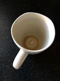 High angle view of coffee on table