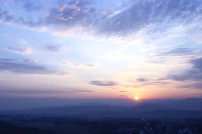 Scenic view of landscape against sky during sunset