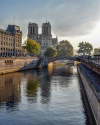 Bridge over river in city