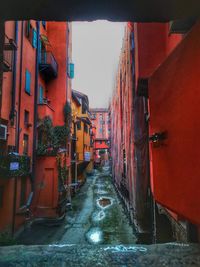 Narrow alley amidst buildings in city