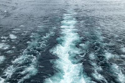 High angle view of rippled water