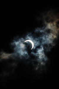 Low angle view of moon against sky