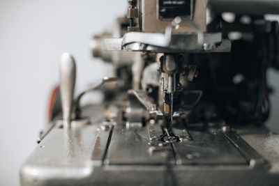 Close-up of sewing machine