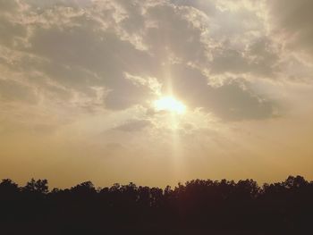 Silhouette trees against sky during sunset