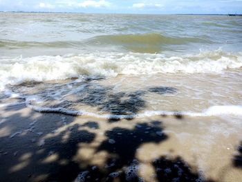 Waves rushing towards shore