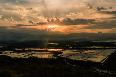 Scenic view of landscape against sky during sunset