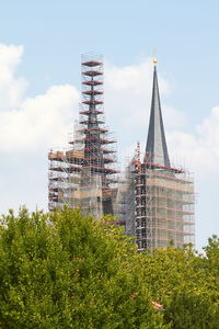 Low angle view of modern building against sky