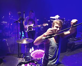 Close-up of tree against blue sky