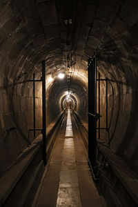 Interior of illuminated tunnel