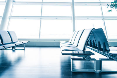 Empty chairs in airport