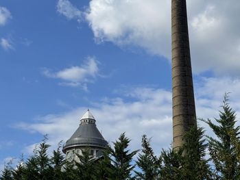 Low angle view of tower against sky