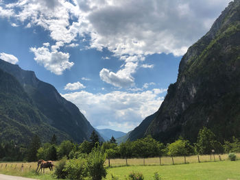 Scenic view of mountains against sky