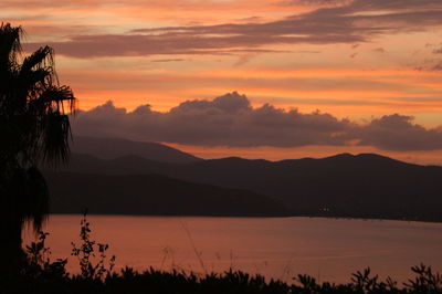 Scenic view of sea during sunset