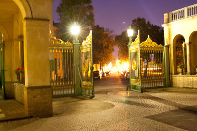 Illuminated street light at night