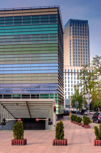 Modern building against sky in city