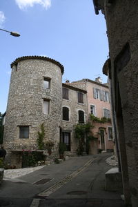 Low angle view of residential building against sky