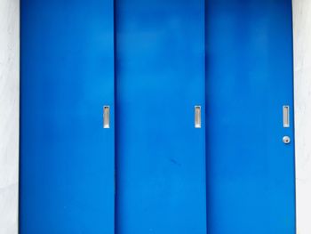 Closed door of building