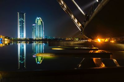 Illuminated city at night