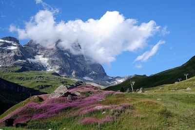 Scenic view of mountains against sky