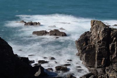 Panoramic view of sea and rocks