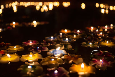 Close-up of illuminated christmas lights