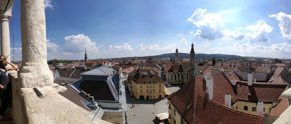 Panoramic shot of townscape against sky