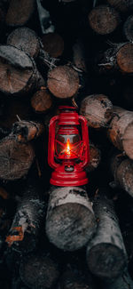 Close-up of illuminated candles