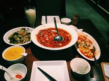 Close-up of food on table