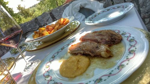 Meal served in plate