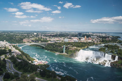 Niagara falls drone view