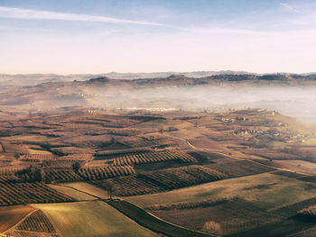 High angle view of landscape against sky