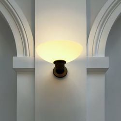 Low angle view of illuminated built structure