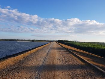 Surface level of road against sky