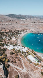 High angle view of beach against sky